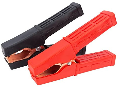 SOEWIOU Auto Alligator Clips Morsetti, Batteria a Coccodrillo Pinze, Clip a Coccodrillo di Emergenza, Rossa e Nera Positivo e Negativo Clip per Batteria Auto per Il Collegamento di Cavi