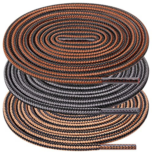 UpUGo 3 pares de cordones para botas, cordones redondos, adecuados para botas deportivas de running y senderismo