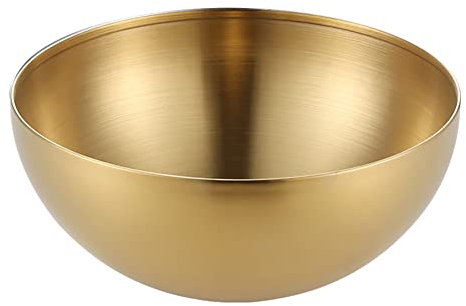 for FACULX Salatschüssel Küche Rührschüssel Golden Edelstahl Nesting Metallschüssel zum Backen Kochen Küche Servieren