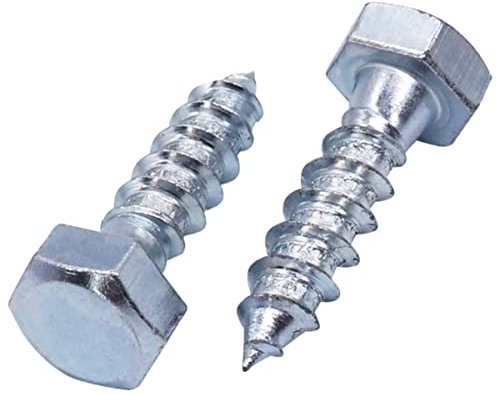 SKIR'CO (10 pcs) DIN 571 Zinc Plated Steel Hexagon Head Wood Screws M8 x 30 mm, Coach Screws, Hex Screw, Lag Bolts