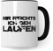 Läufer Tasse Geschenkidee Läuferin Kaffeetasse Humor Witz Geschenk für Jogger Joggerin Kaffeebecher Laufen Becher (Weiß & Schwarz)
