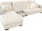 SHANNA Sofa Überzug Stretch, Couch Sofabezug 1 2 3 Sitzer L Form Ecksofa, Sofa Cover Sitzkissenbezug Sofaüberwürfe rutschfest Möbelschutz mit Elastischem Boden, Weben Weiß Chaise Abdeckung
