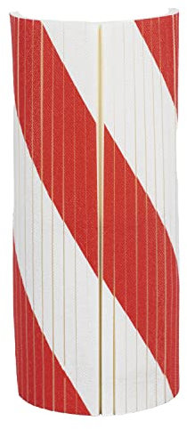 PARKING FACIL - Protector de Columna Redonda para Garaje - 390 x 320 x 10 mm - Rojo/Blanco - Protege Puertas y Paragolpes de Coche en Aparcamientos
