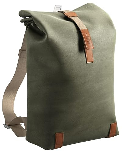 Brooks England Pickwick Cotton Canvas Small Rolltop Rucksack olivgrün