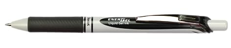 Pentel EnerGel Eco BL77E Gelschreiber mit Druckmechanik, schwarz (12 Stück)