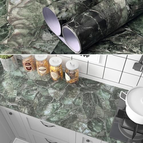 Rouleau de papier peint autocollant en vinyle épais et imperméable pour plan de travail, 60 cm x 5 m, 60 cm de large pour meubles, plans de travail de cuisine, placards