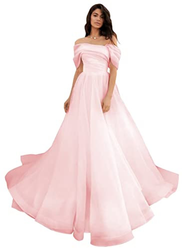 Off The Shoulder Tulle Robe de bal Longue Robe de mariée Robes de bal Robes de Quinceanera, rose, 00