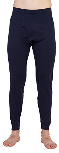 LAPASA Herren 100% Merinowolle Unterhosen, warme Thermounterhosen mittlere Dicke Thermounterwäsche M68 (L, Navy)