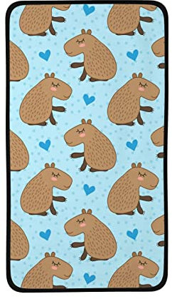 rethyrel Niedliche Capybara-Handtücher, Korallensamt-Gesichtshandtücher, Gesichtswaschlappen, Badetuch, Strandtuch, 40 x 71 cm