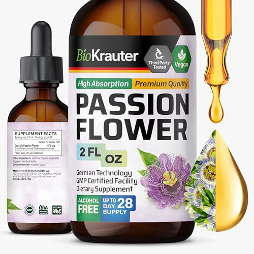 BIO KRAUTER Passion Flower for Relaxation, Calm & Mood Support, 2 Fl.Oz