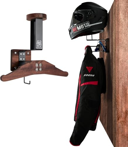 OneTigris Porta Casco Moto da Parete, Appendiabiti Moto, Portata 40 kg