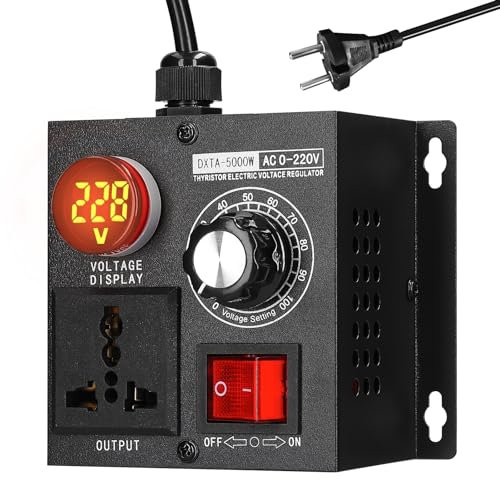 Weytoll Regolatore di tensione continuo AC220V 5000W Regolatore di tensione monofase variabile portatile Regolatore di velocità della temperatura