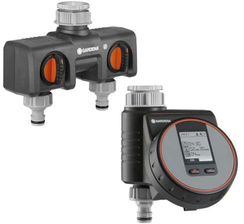 Gardena Control de riego flexible y conexión para grifo doble
