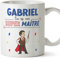MUGFFINS Tazas Personalizadas para MAESTRO hombre - En Francés - Tu es Super! - 11 oz / 330 ml - Regalo Personalizable original y divertido