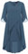 Hanna Nikole Damen Cape Partykleid Leichtes Große Größen Abendkleid für Hochzeit Grau Blau 44