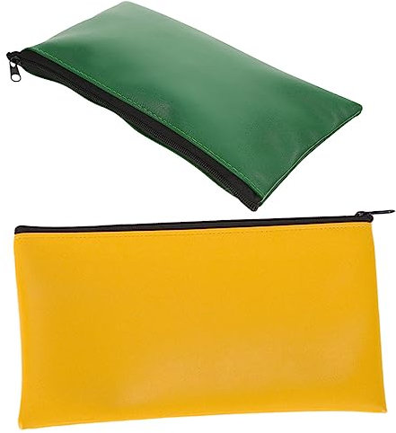 BCOATH 2 Stück Wasserdichte Einzahlungstasche Leder Dokumententasche Kleine Ledertasche Leder Brieftaschen Für Herren Geldbeutel Mit Reißverschluss Aktensafe Beutel Geldbeutel