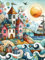 Gemartmall Diamond Painting Erwachsene Landschaft-Diamant Painting Bilder Landschaften, Diy Diamond Painting als Geschenk für Home Wand Décor (30x40 CM)