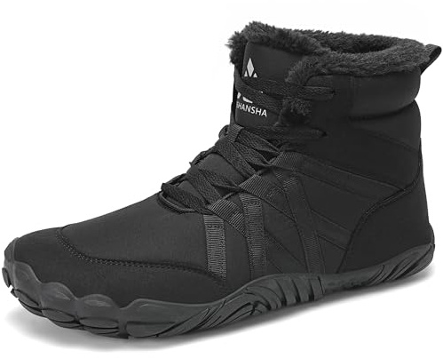 Mishansha Scarpe Barefoot Uomo Donna Invernali Caldo Nero 45 EU