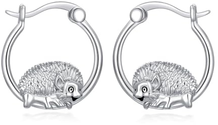 CUPENDA Igel Ohrringe 925 Sterling Silber Igel Creolen Ohrringe Tier Schmuck für Frauen Igel Liebhaber