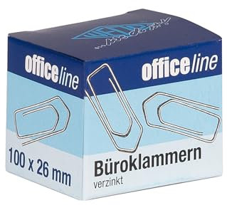 WEDO Büroklammer 26 mm spitz, 100er Pack, glanzverzinkt