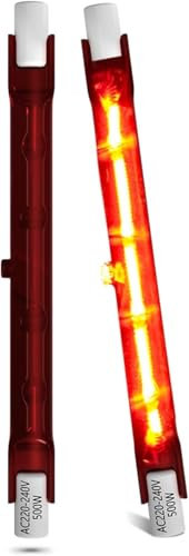 LumiGo Ampoule Chauffante Rubis 500w R7S, Lampe Chauffante Infrarouge 118mm Lampe Chauffante de Patio 240V pour Chauffage Heatmaster U3, Chauffage de Jardin Intérieur/Extérieur (Paquet de 2)
