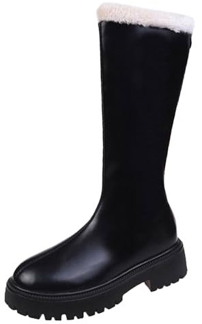 Stivali alti al ginocchio da donna, alti fino alla coscia, sopra il ginocchio, alla moda, larghi, al polpaccio, con tacco sopra il ginocchio, stivali da cowboy da donna, stivali larghi con plateau