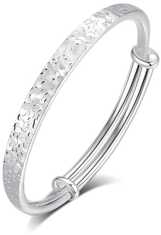 CCAIPU Silber Armband für Damen, Einstellbare 925 Sterling Silber Armreif Schmuck Geschenke für Frauen Mutter Mädchen