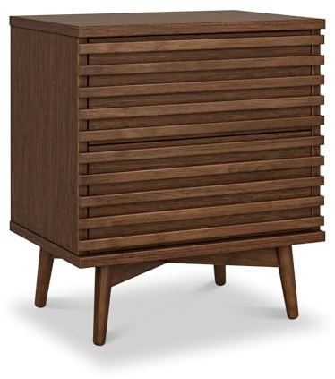 RoselandFurniture Kari Dark Oak 2 Drawer Bedside Table