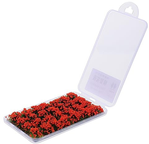 NUOBESTY Künstliches Blumenbüschel in Leuchtendem Orange Miniatur-grasmodell Für Modelleisenbahn-Landschaft