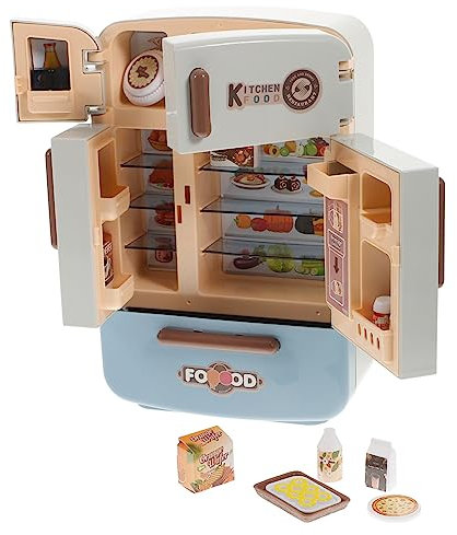 DECHOUS Frigorifero Giocattolo Mini Frigorifero Set Cibo in Miniatura Giocattolo Per Finta Cucina Decorazione Casa Miniatura Accessori Per Bambole e Case