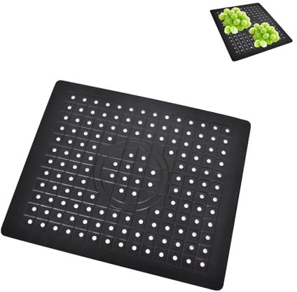 AzureRay Protector Fregadero de Cocina, Alfombrilla de Silicona Antideslizantecon Drenaje, Extra Gruesa, Cortable, Diseño de Panal - Ideal para Platos, Frutas y Verduras (Rectangular)