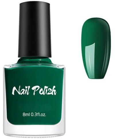 Emerald Green Quick Dry Nail Polish – Dark Green Long Lasting No UV Needed Nail Varnish for French Manicure & DIY Nail Art
