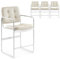 COLAMY Lot de 4 tabourets de Bar, en Cuir synthétique, avec Pieds en métal et agrafage à Boutons, Charge maximale : 136 kg par Tabouret, pour Bar, Salon, Cuisine, Beige