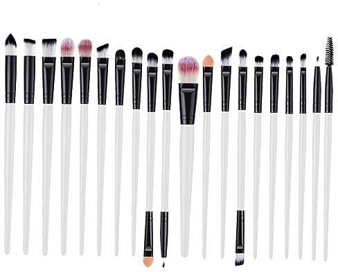 CALLARON 20 Pièces Set de Pinceaux pour Yeux Plastique Kit de Pinceaux pour Paupières et Eyeliner et Noir