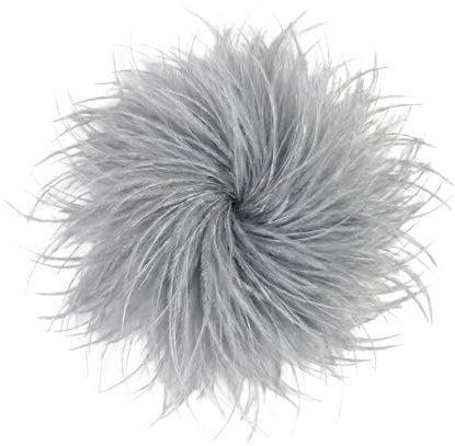 Baesics Federbrosche Damen - Feder Brosche zum Anstecken Ansteckblume | Aus echten Straußenfedern, federleicht und voluminös, 2-in-1 mit Nadel und Haarclip. Für Hochzeit, Fasching, Blazer, Kleid