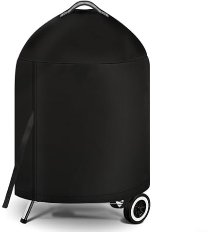 Alanmoship Heavy Duty Waterproof Grill Cover For Charcoal Kettle Grills, Weather-Resistant Outdoor BBQ Protector With Secure Straps, Fits 18-Inch For Weber Models(72 * 60 * 89cm)
