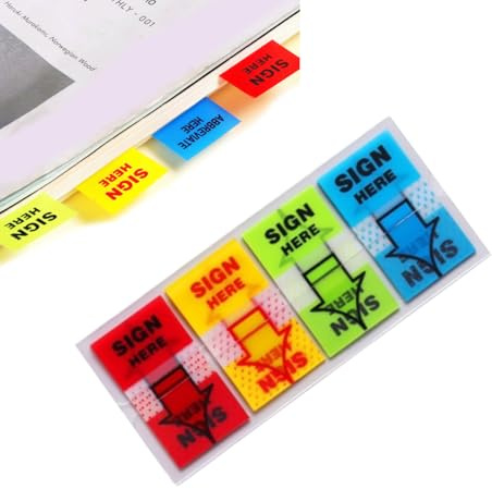 560pcs Sign Here Stickers, Arrow Labels Stickers, Post It Notes Tabs, Adhesive Sign Here Tabs Post Here Flags for Office School Notebook Note Book