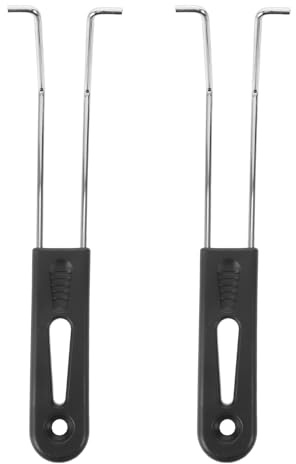 Ciieeo Lot de 2 Poignées Latérales Amovibles pour Friteuse à Air en Acier Inoxydable, Ergonomiques et Antidérapantes, Poignées de Remplacement Compatibles Paniers de Friture, Accessoires