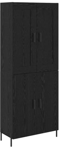 Aufbewahrungsschrank mit praktischen Türen, Elegantes Highboard Betongrau modernes Design und Highboard mit Eisenbeinen für Stabilität, Holzwerkstoff langlebig
