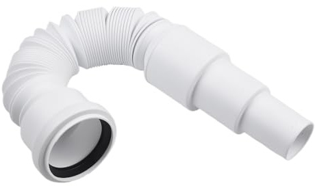 Auratrove Tubo di scarico flessibile estensibile da 50 mm, per doccia e vasca da bagno, in PVC grigio, con rubinetto semplice, metro