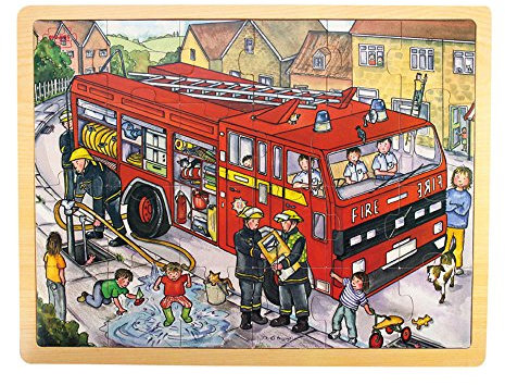 Bigjigs Toys Tray Puzzle Fire Engine