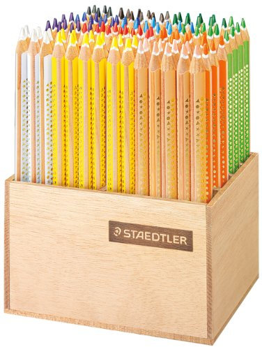 Staedtler 1284 DS - Tricki Dicki Farbstift mit Holz-Display, 4 mm, 112 Stück, Sortiert