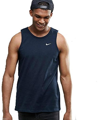 Nike Mens Athletic Training Gym Vest Tank Top, S, Navy Blue