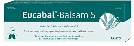 Eucabal-Balsam S 100g – Pflanzlicher Erkältungsbalsam für die ganze Familie – Befreit die Atemwege und fördert das Abhusten – Frei von Menthol, Campher und Konservierungsstoffen