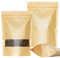 SumDirect 50Pcs 18x26cm Sac Papier Kraft Zip Fermeture à Glissière Éclair Stand Up Sachet Plastique Alimentaire Grand Pochettes Avec Cran et Matte Fenêtre