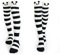 Binoster Netter Schaf Schenkel-hohe lange gestreifte Socken-Korallenrote Vlies-warme weiche über Kniestrümpfe, Frauen und Mädchen (Panda)