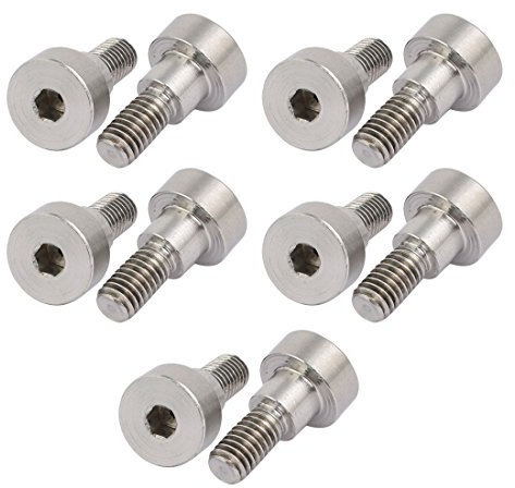 sourcing map 10Stk. 304 Edelstahl Sechskant Schulter Bolzen 8mm Schulter Durchm. 6mm Länge M6 de
