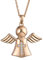 Bling Jewelry Tiny Petite Cz Accent Cruz Ángel De La Guarda Colgante Collar Para Adolescentes Para Mujer Chapado En Oro Rosa .925 Plata De Ley