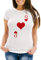 MoonWorks® Damen T-Shirt Kartenspiel Kostüm Spielkarten Gruppenkostüm Karten Fasching Karneval Faschingsshirt Herz Dame weiß 3XL