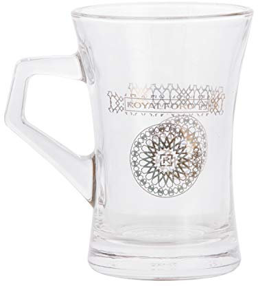 Royalford 6 Pcs Glasses Cups – Laya Royal Istikana - Perfect for Tea Coffee Cappuccino - Glass Cups for Hot Drinks, Espresso, Hot Chocolate – Premium Quality 4oz Cafe Mugs